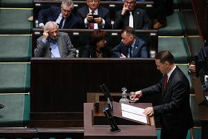 Minister spraw zagranicznych Radosław Sikorski wygłasza exposé