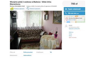 oferta pokoju na wynajem